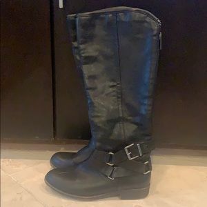 Black below the knee boot